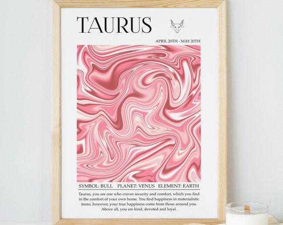Taurus Zodiac Art Print, Astrology Wall Art