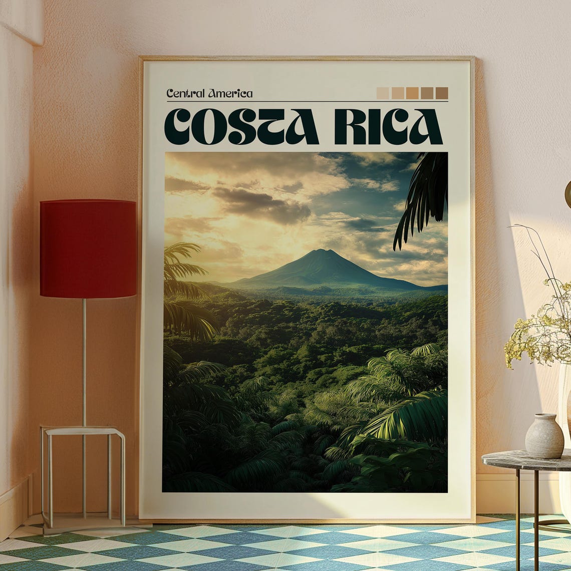 Costa Rica Print Wall Art Central America Poster Travel San Jose Mountains - Image 2