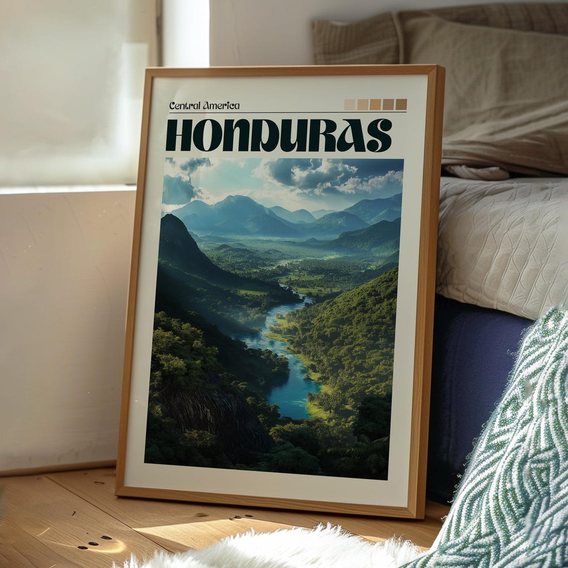 Honduras Print Wall Art Coast Beach Travel Central America - Image 3