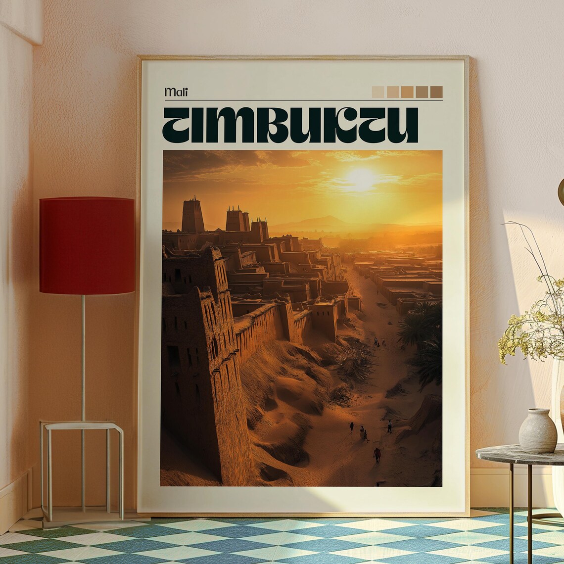 Timbuktu Mali Desert City Sunset Dunes Ancient Travel Poster - Image 2