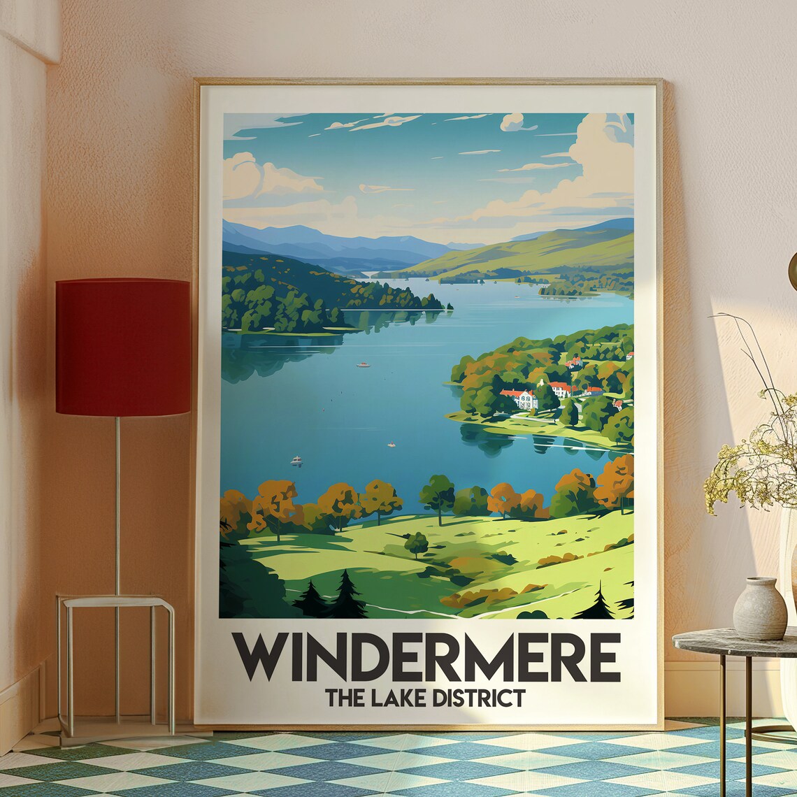 Windermere The Lake District England Scenic Autumn Lake Travel Poster - Image 2