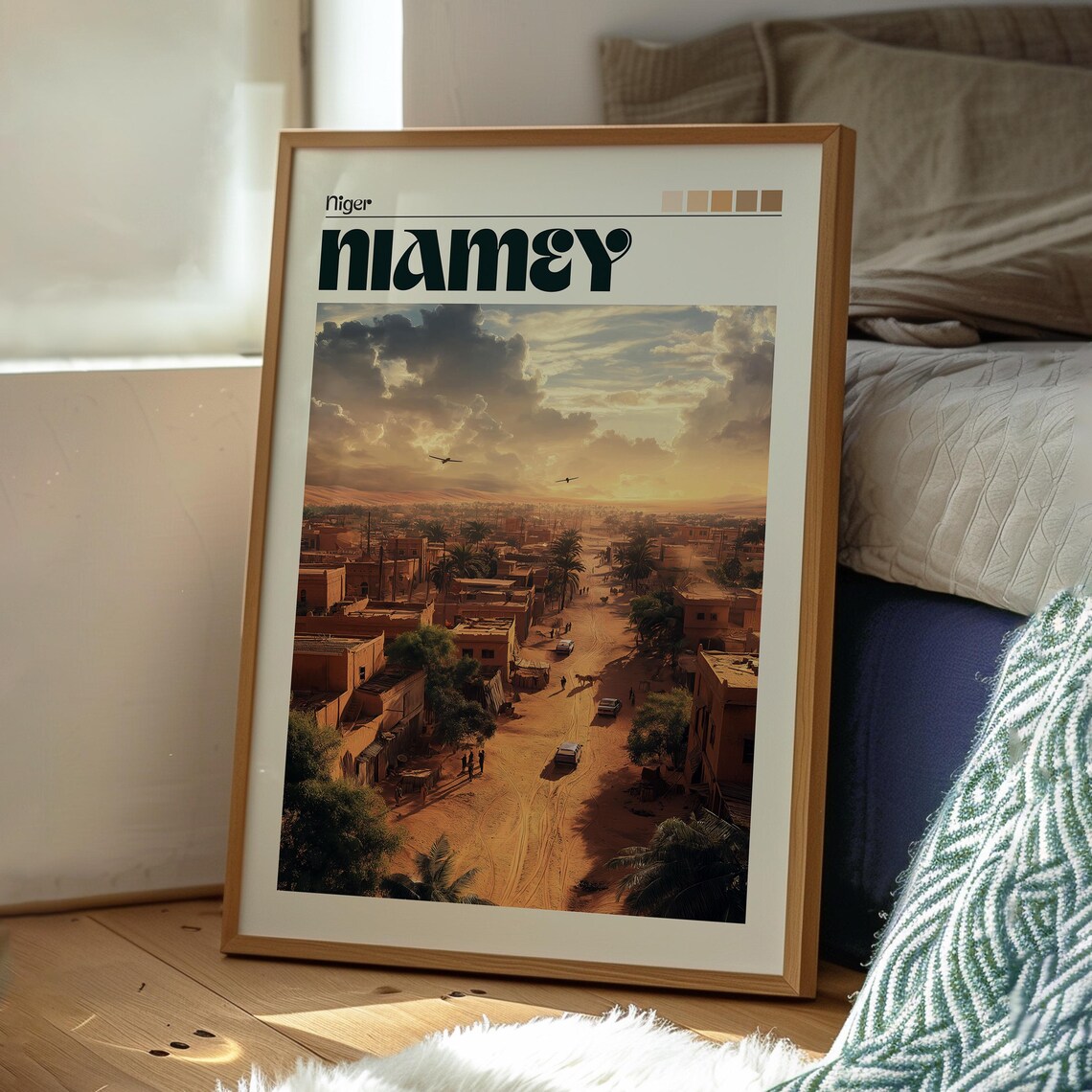 Niamey Niger Desert Town Sunset Dirt Streets Africa Travel Poster - Image 3