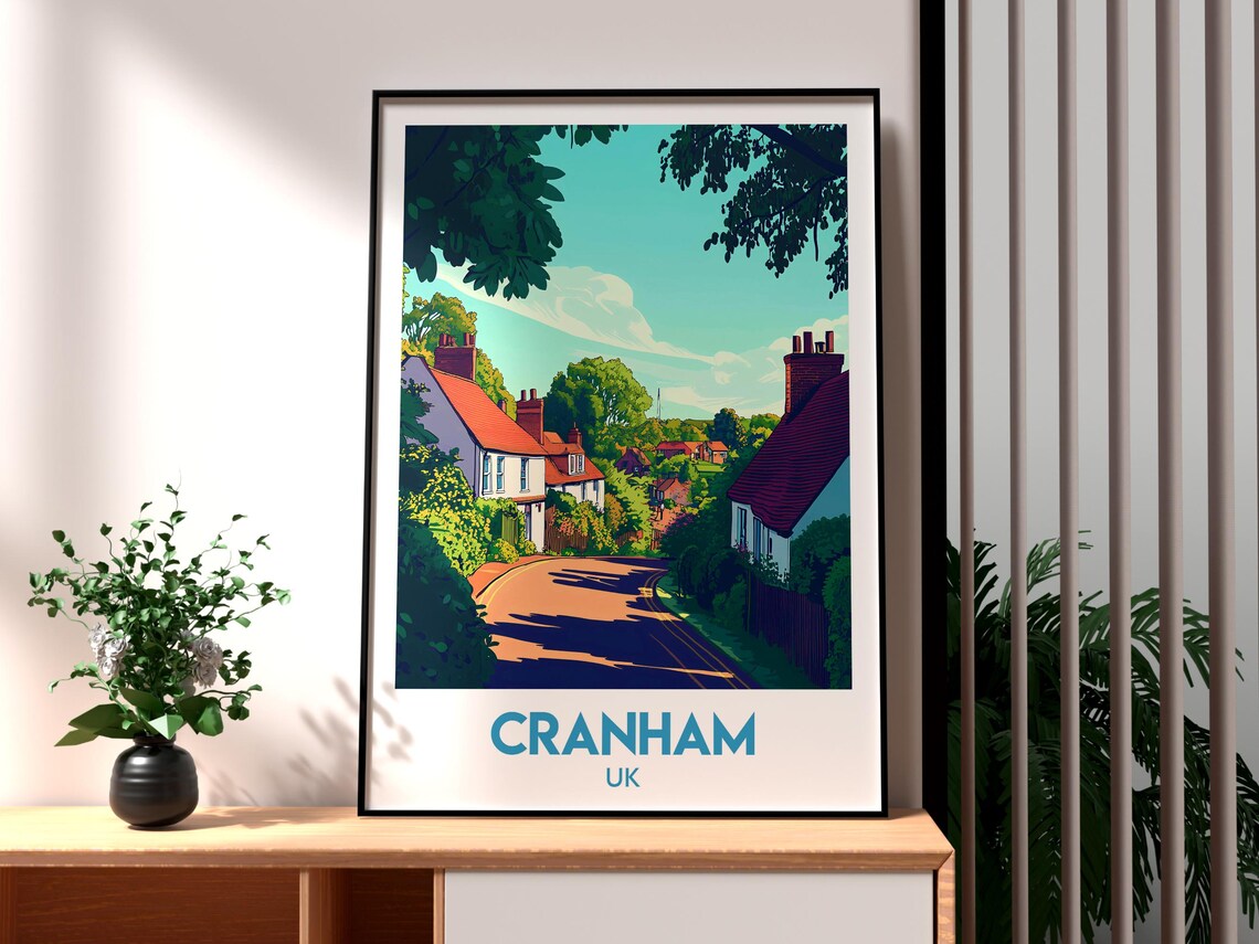 Cranham UK Cotswolds Village Lane Cottages Countryside Travel Poster