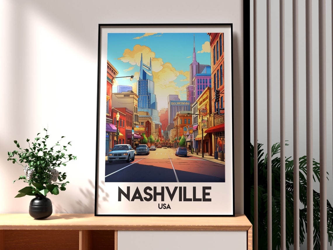 Nashville Print Tennesse Wall Art Us State Poster Country Music Poster Usa Travel Print Nashville City Print Tennessee Poster - Image 3