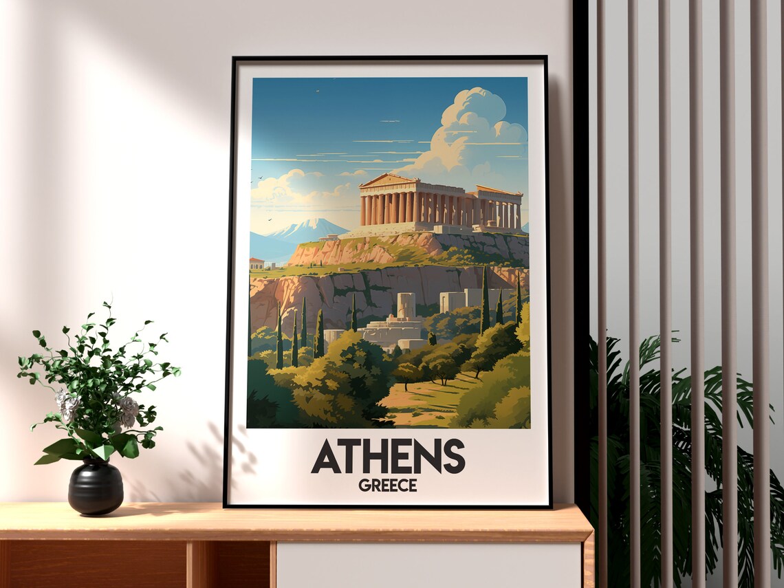 Athens Greece Acropolis Parthenon At Golden Hour Travel Poster