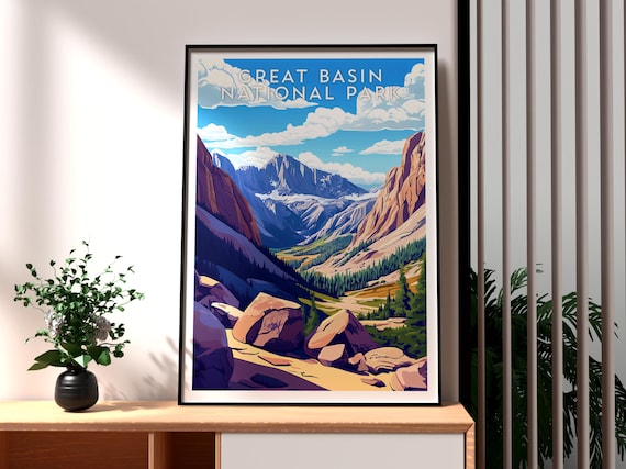 Great Basin National Park Nevada Snow Capped Peak Rocky Valley Poster