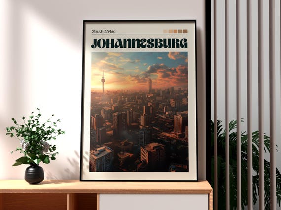 Johannesburg Print South Africa Wall Art Poster Travel African Wildlife Sa