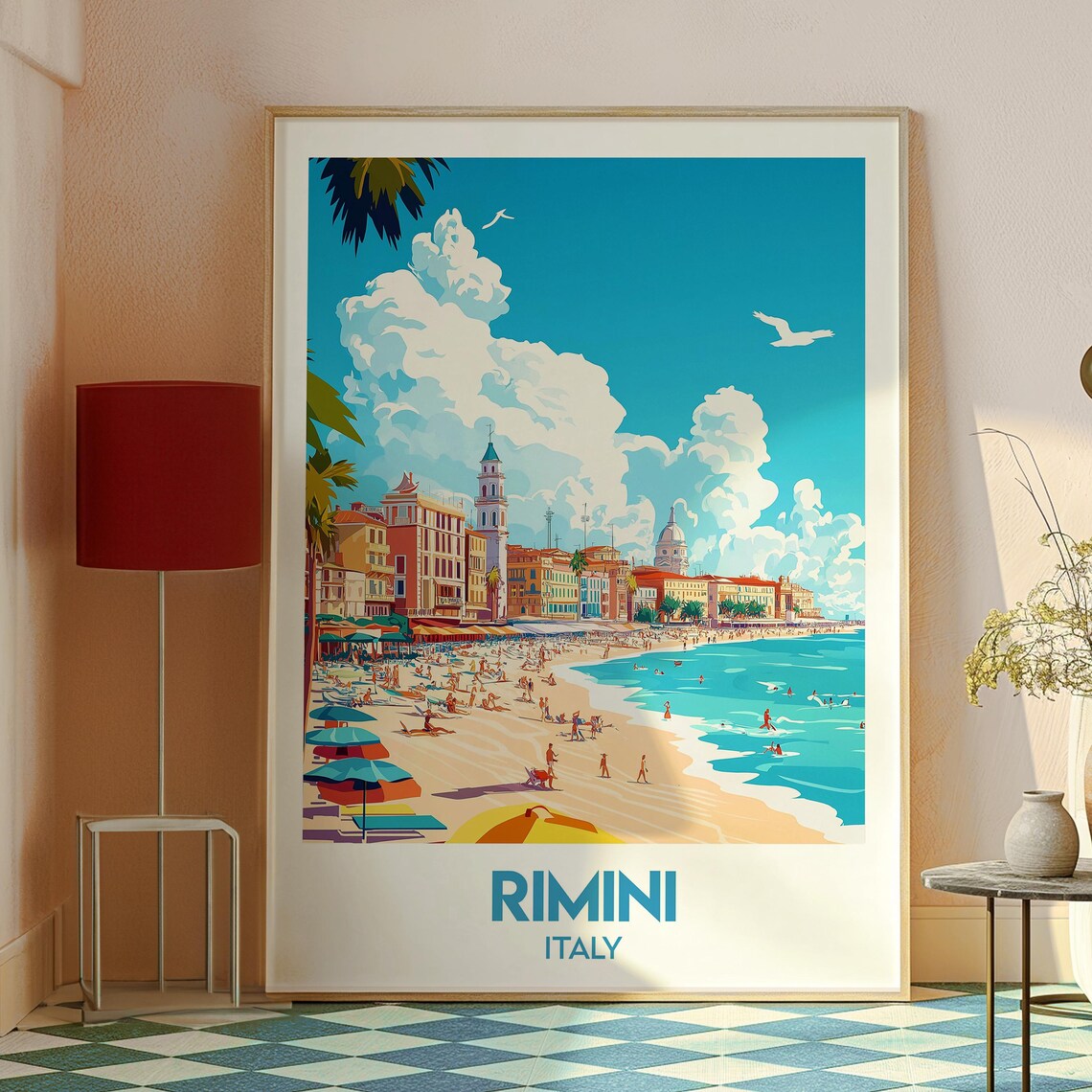 Rimini Italy Adriatic Beach Promenade Summer Resort Travel Poster - Image 2