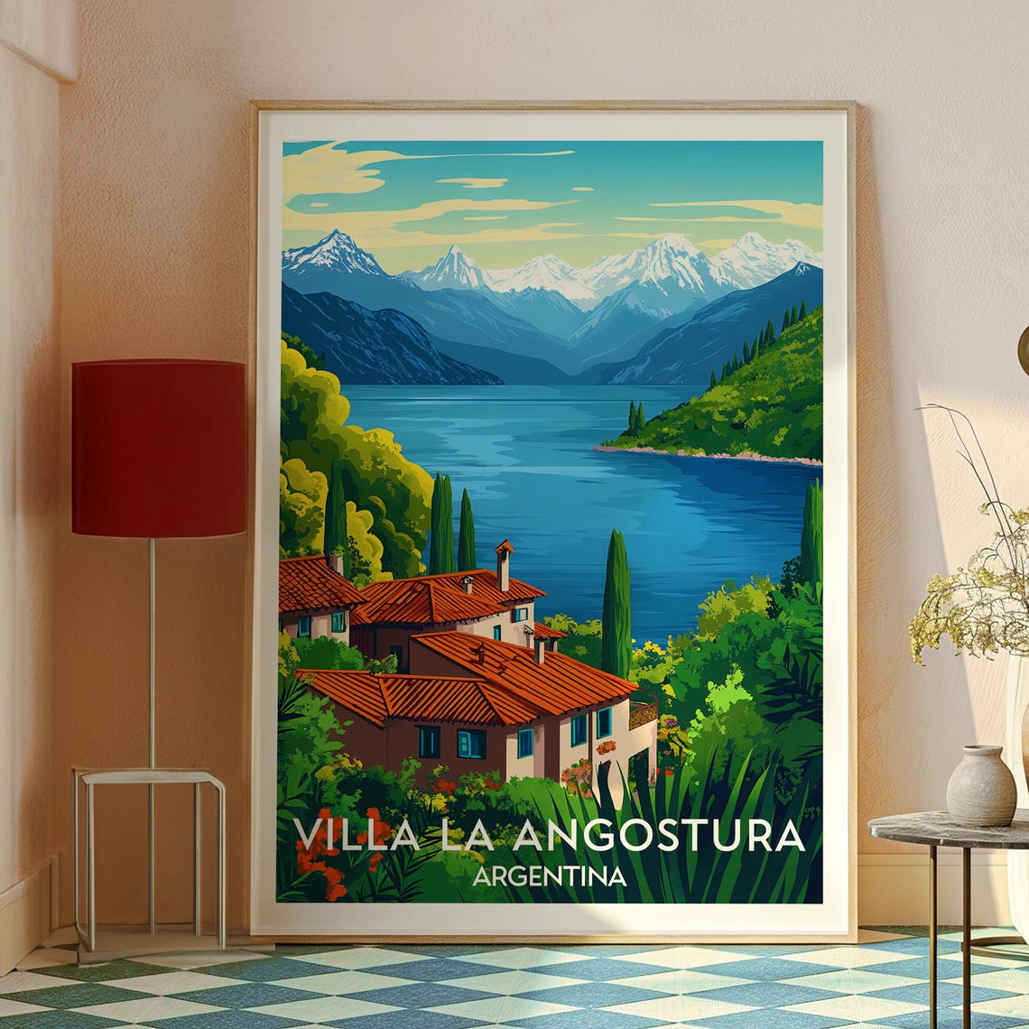 Villa La Angostura Travel Print Argentina Wall Art South America Poster - Image 2