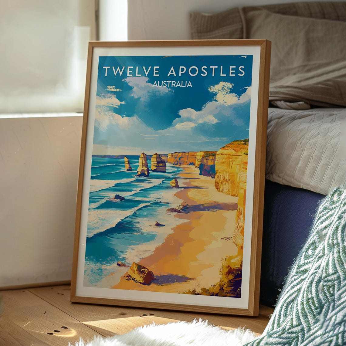 Twelve Apostles Australia Limestone Stacks Golden Cliffs Beach Poster - Image 2