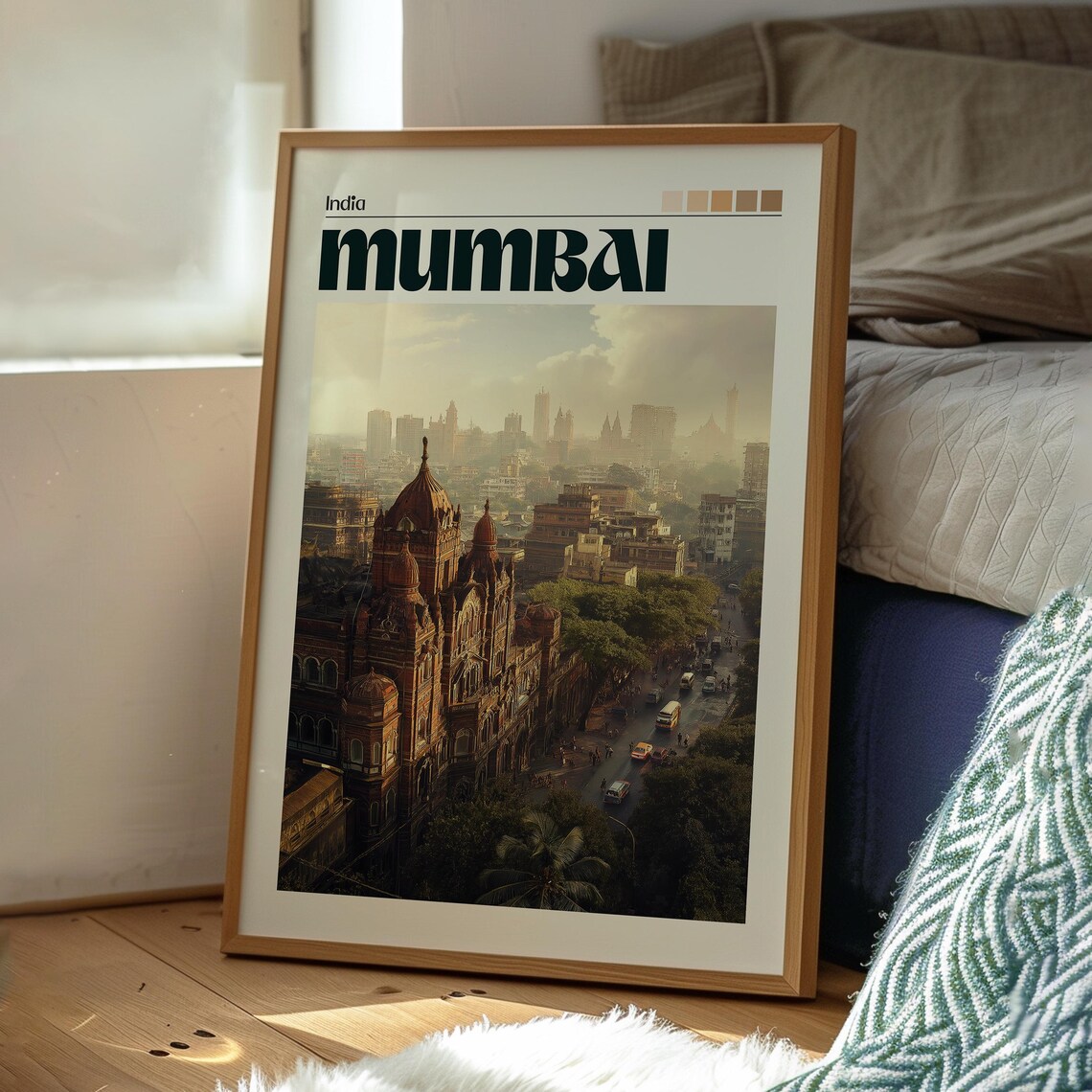Mumbai India Terminus Skyline Colonial Heritage City Travel Poster - Image 3
