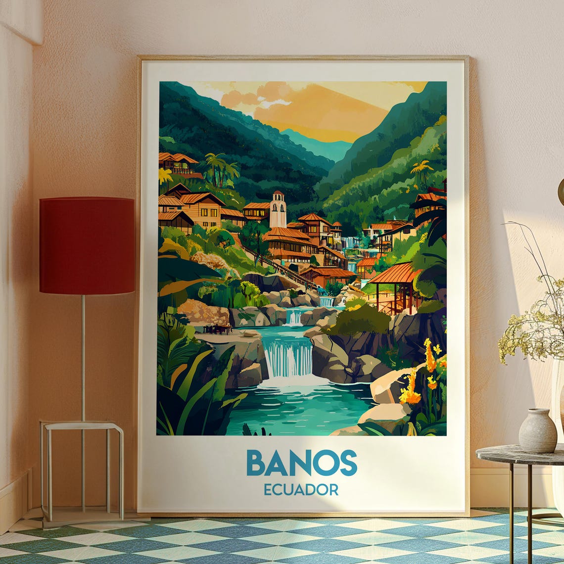 Banos Poster Ecuador Art Travel Print Wall Backpacking South America - Image 2