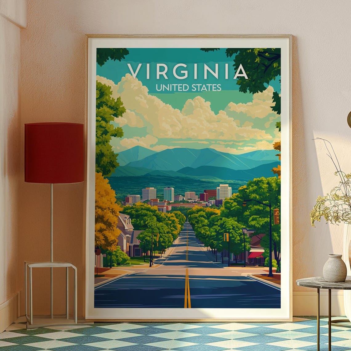 Virginia United States Tree Lined Avenue Mountain City Poster - Image 2