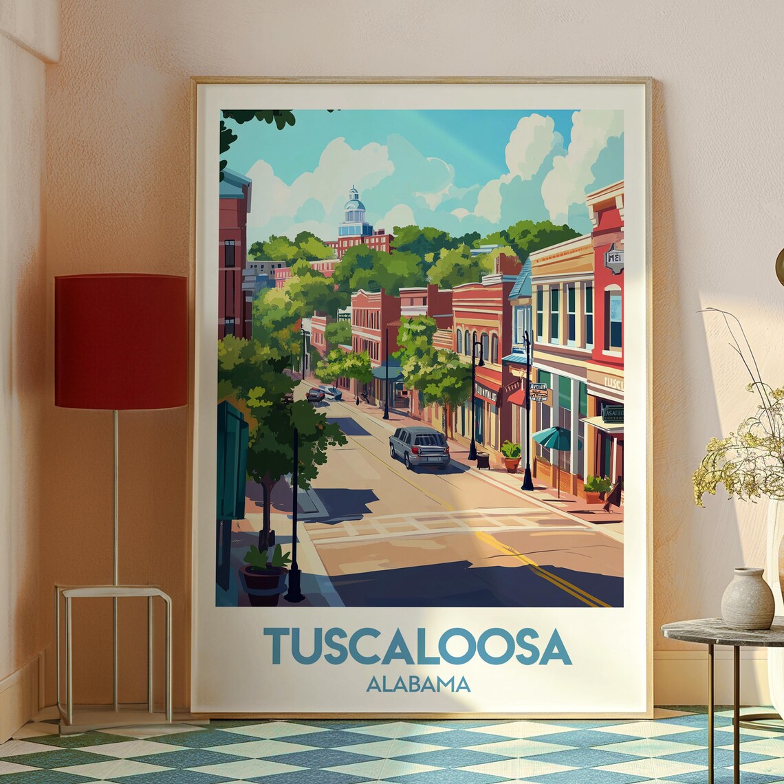 Tuscaloosa Alabama Historic Downtown Street College Town Poster - Image 2