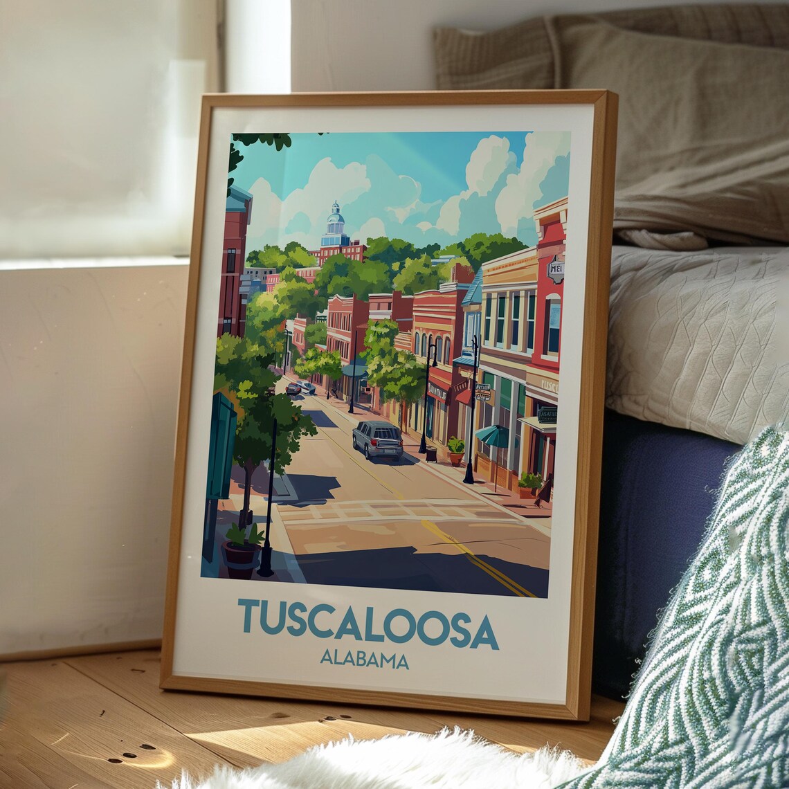 Tuscaloosa Alabama Historic Downtown Street College Town Poster - Image 3