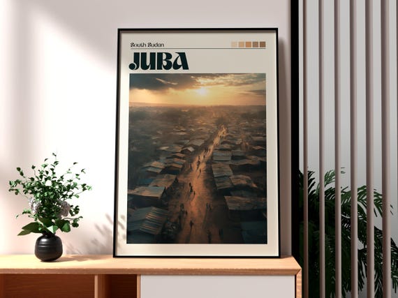 Juba Travel Print South Sudan Wall Art Poster Africa City