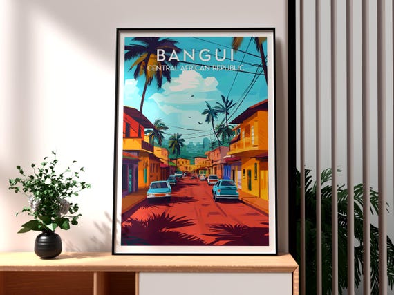 Bangui Travel Print Central African Republic Wall Art Poster Car Africa City