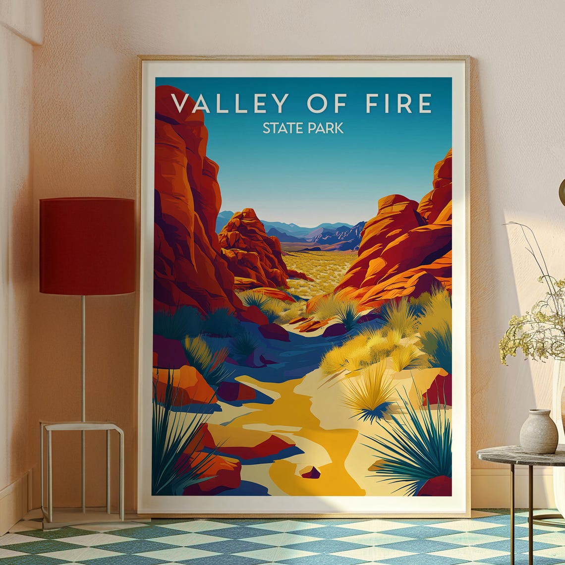 Valley Of Fire State Park Nevada Red Rock Desert Canyon Trail Poster - Image 2