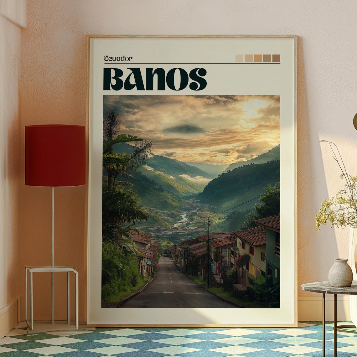 Banos Poster Ecuador Art Travel Print Wall Backpacking South America - Image 2
