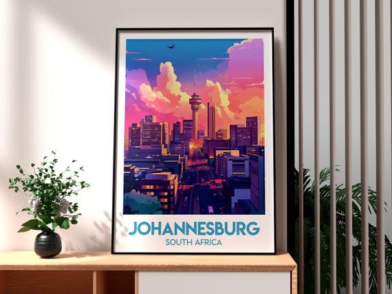 Johannesburg Print South Africa Wall Art Poster Travel African Wildlife Sa