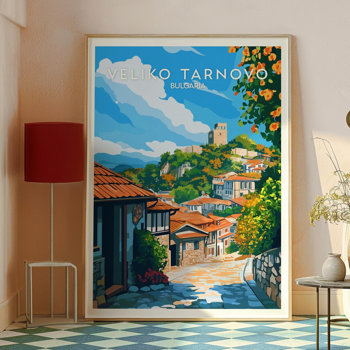 Veliko Tarnovo Bulgaria Hilltop Fortress Old Town Stone Street Poster - Image 2
