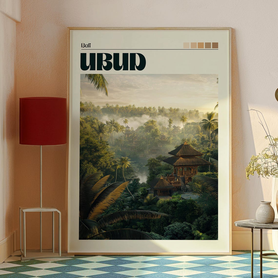 Ubud Travel Print Bali Wall Art Rice Fields Poster Backpacking Gift For Traveller Indonesia - Image 2