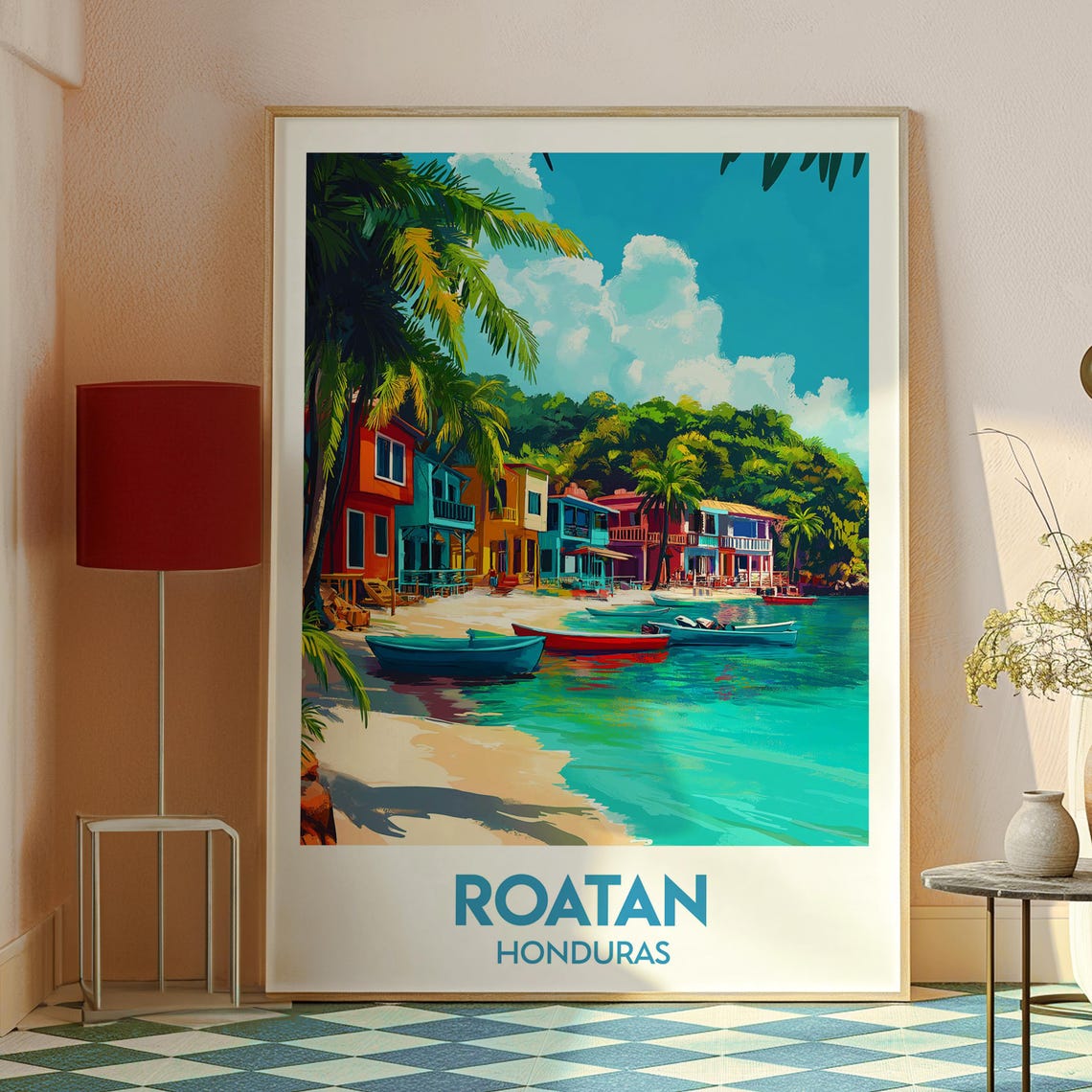 Roatan Print Caribbean Wall Art Honduras Travel Poster Beach The - Image 2