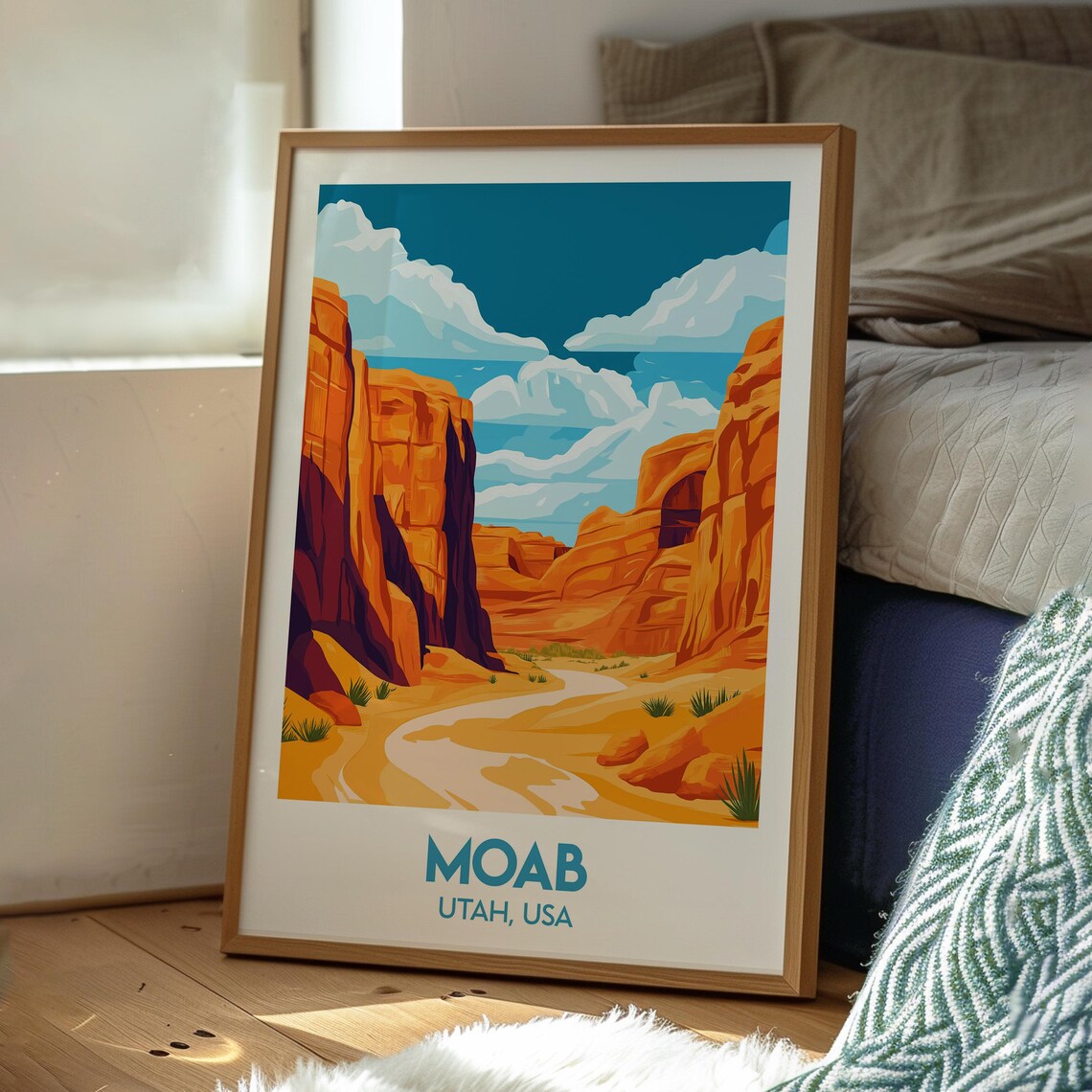 Moab Utah USA Red Rock Canyon Desert Arch Landscape Travel Poster - Image 3