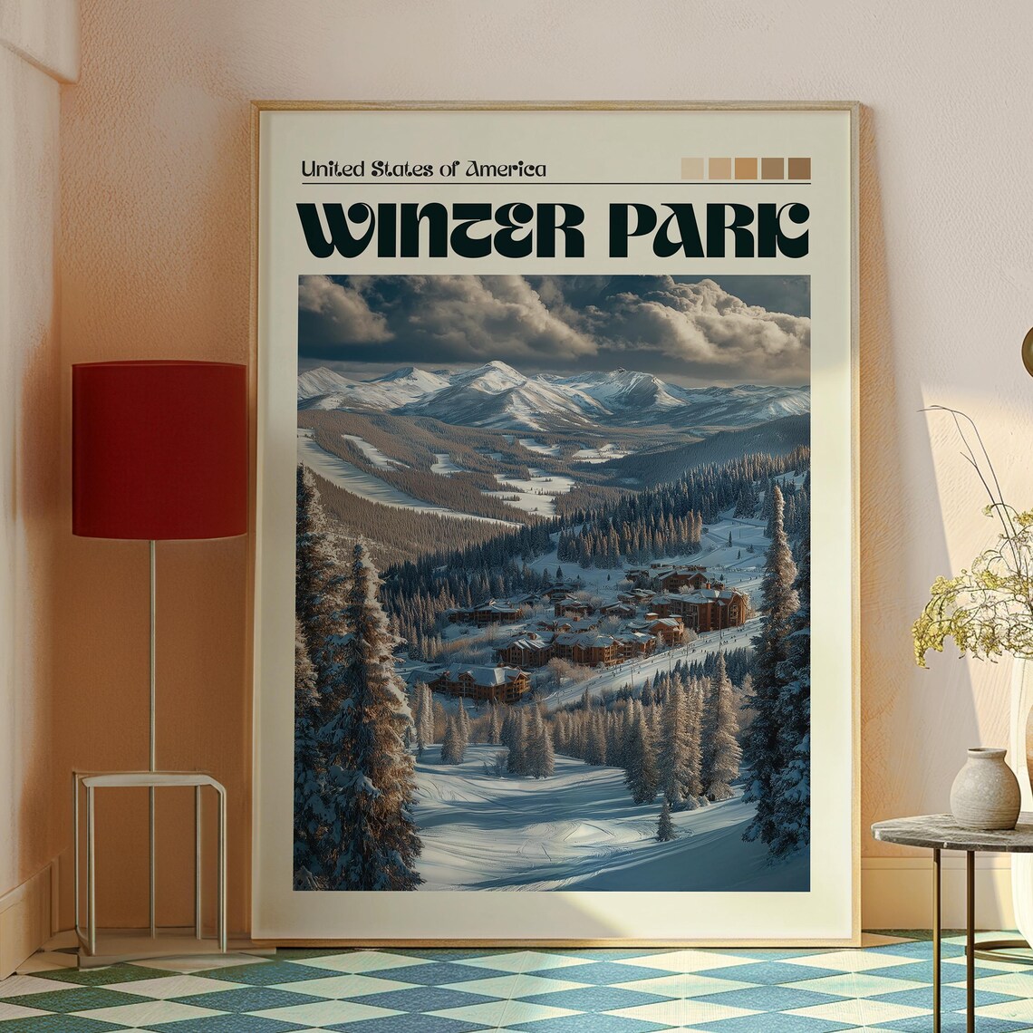 Winter Park Colorado USA Ski Resort Retro Snowy Mountain Travel Poster - Image 2