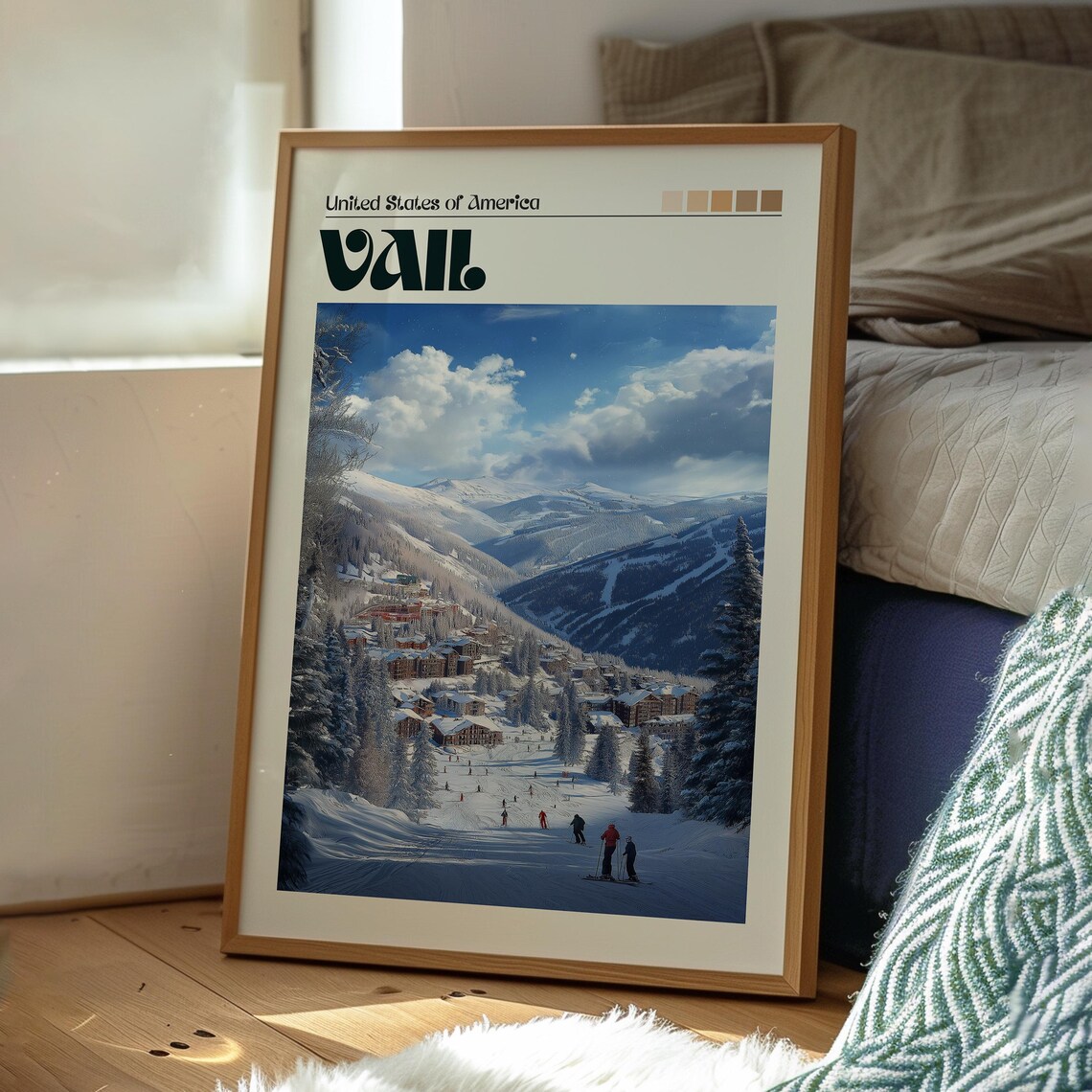 Vail Colorado Ski Resort Slopes Village Snowy Mountain Art Poster - Image 3