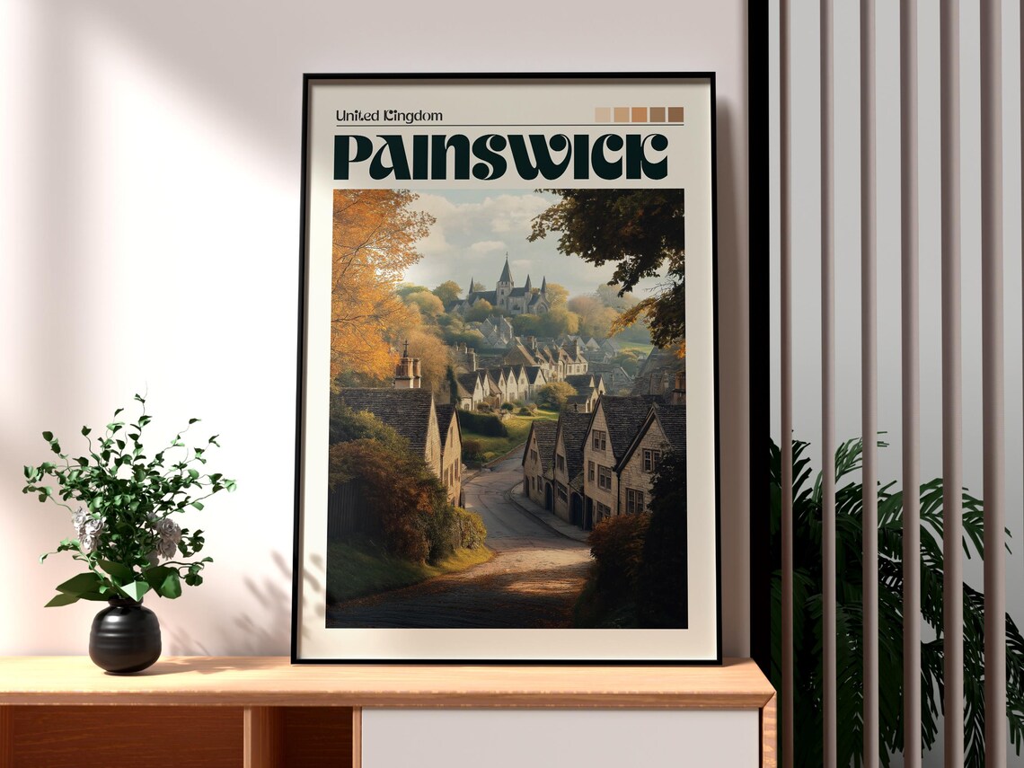 Painswick England Cotswold Stone Cottages Church Hill Travel Poster