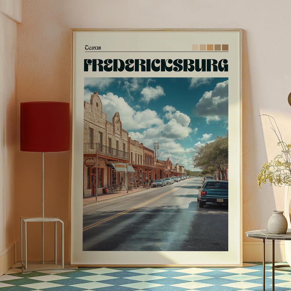 Fredericksburg Texas Historic Main Street Vintage Shops Poster - Image 2