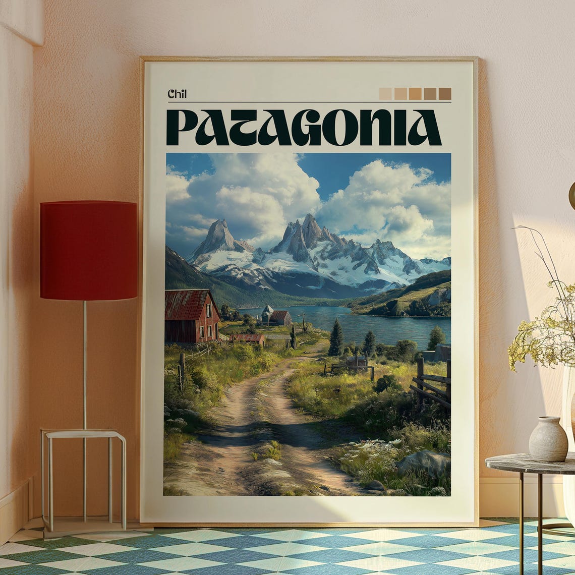 Print Mountains Wall Art Argentina Travel Poster Chile Nature - Image 2