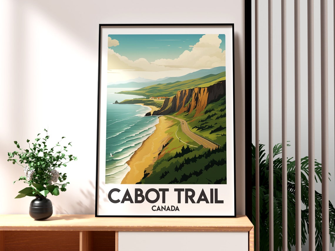 Cabot Trail Print Canada Wall Art Poster Travel Cape Breton Highlands Nova Scotia
