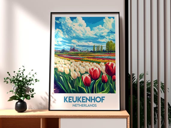 Keukenhof Travel Poster, The Netherlands Gardens