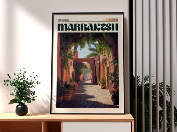 Marrakesh Print Wall Art Morocco Poster Travel Medina Africa