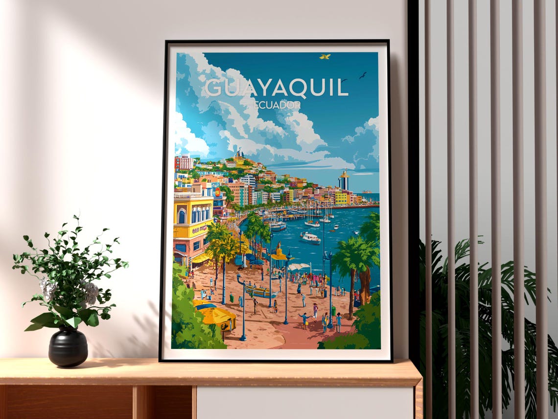 Guayaquil Poster Ecuador Art Travel Print Wall Backpacking South America