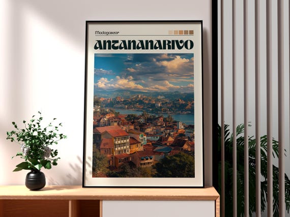 Antananarivo Print Madagascar Wall Art Poster Travel Africa City