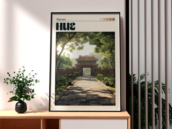 Hue Print Vietnam Wall Art Poster Travel Backpacking