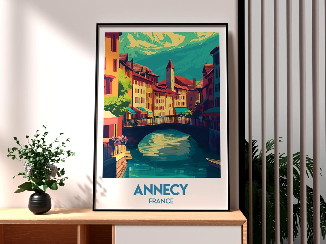 Annecy Print France Wall Art Poster Travel Vieille Ville French