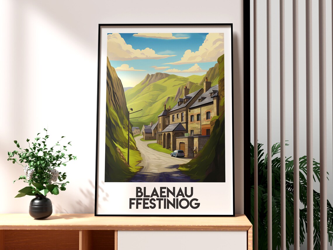 Blaenau Ffestiniog Wales Slate Quarry Town Valley Street Poster