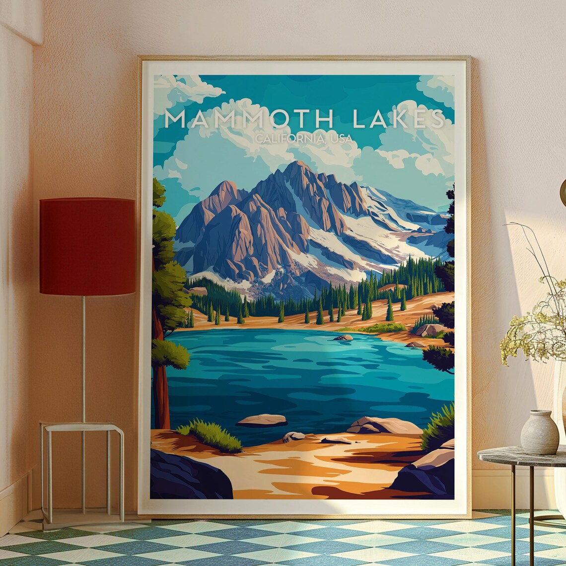 Mammoth Lakes California USA Sierra Nevada Alpine Lake Travel Poster - Image 2