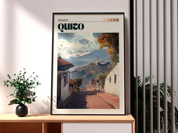 Quito Poster Ecuador Art Travel Print Wall Backpacking South America