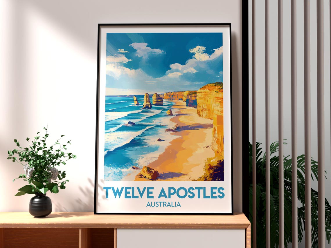 Twelve Apostles Australia Great Ocean Road Cliffs Travel Poster