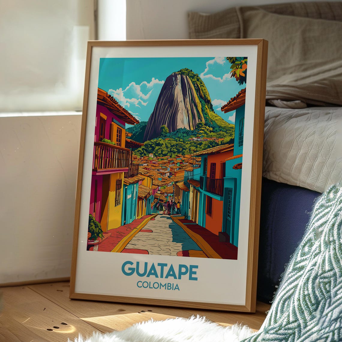 Guatape Poster Rock Colombia Travel Print Wall Art Backpacking South America - Image 2