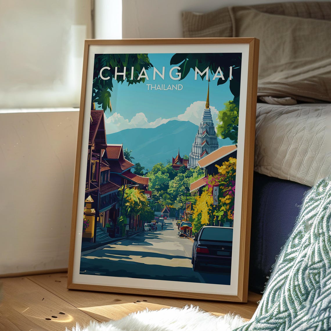 Chiang Mai Print Thailand Wall Art Travel The Mountain Poster Backpacking Gift For Traveller - Image 3