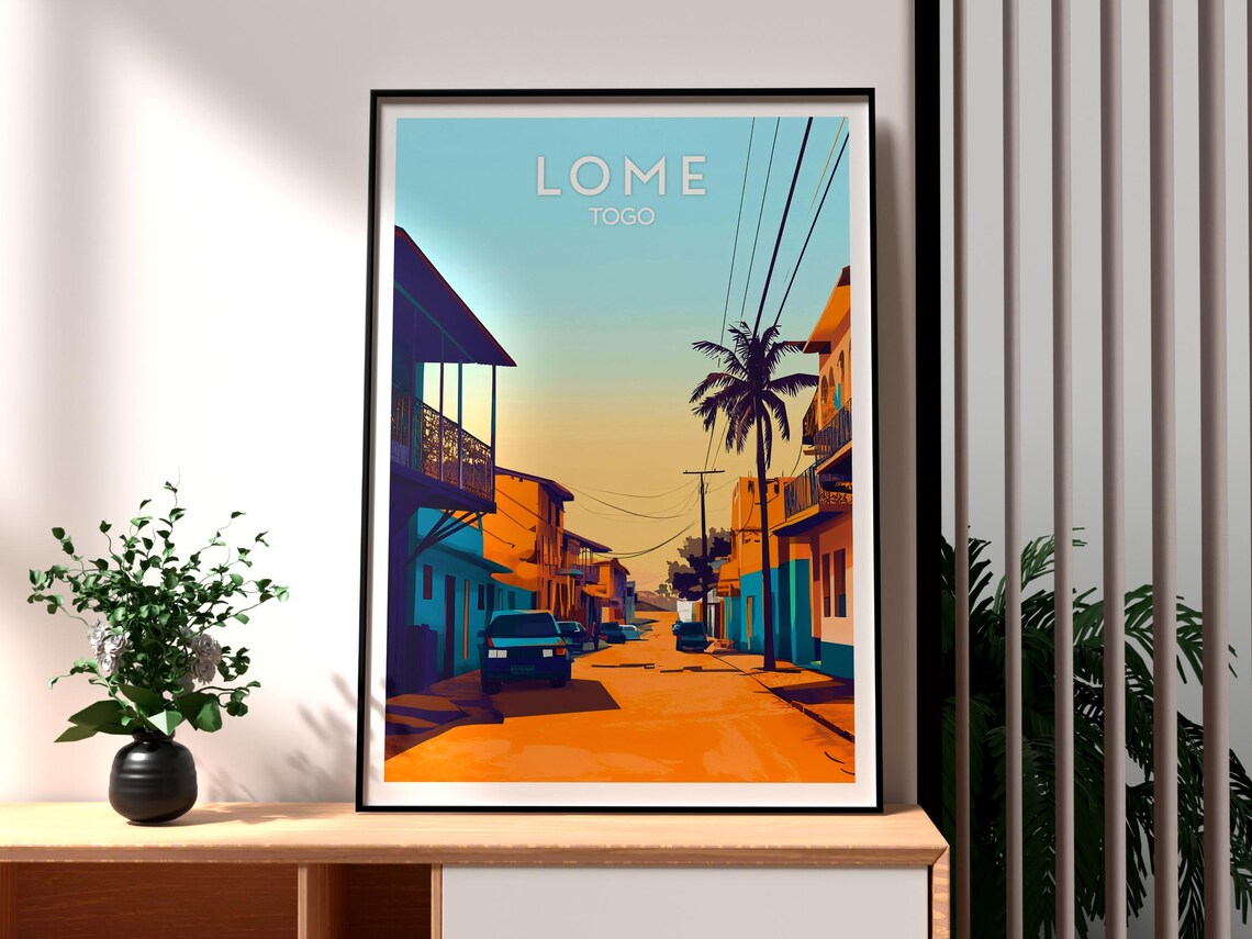 Lome Travel Poster, African City Wall Art