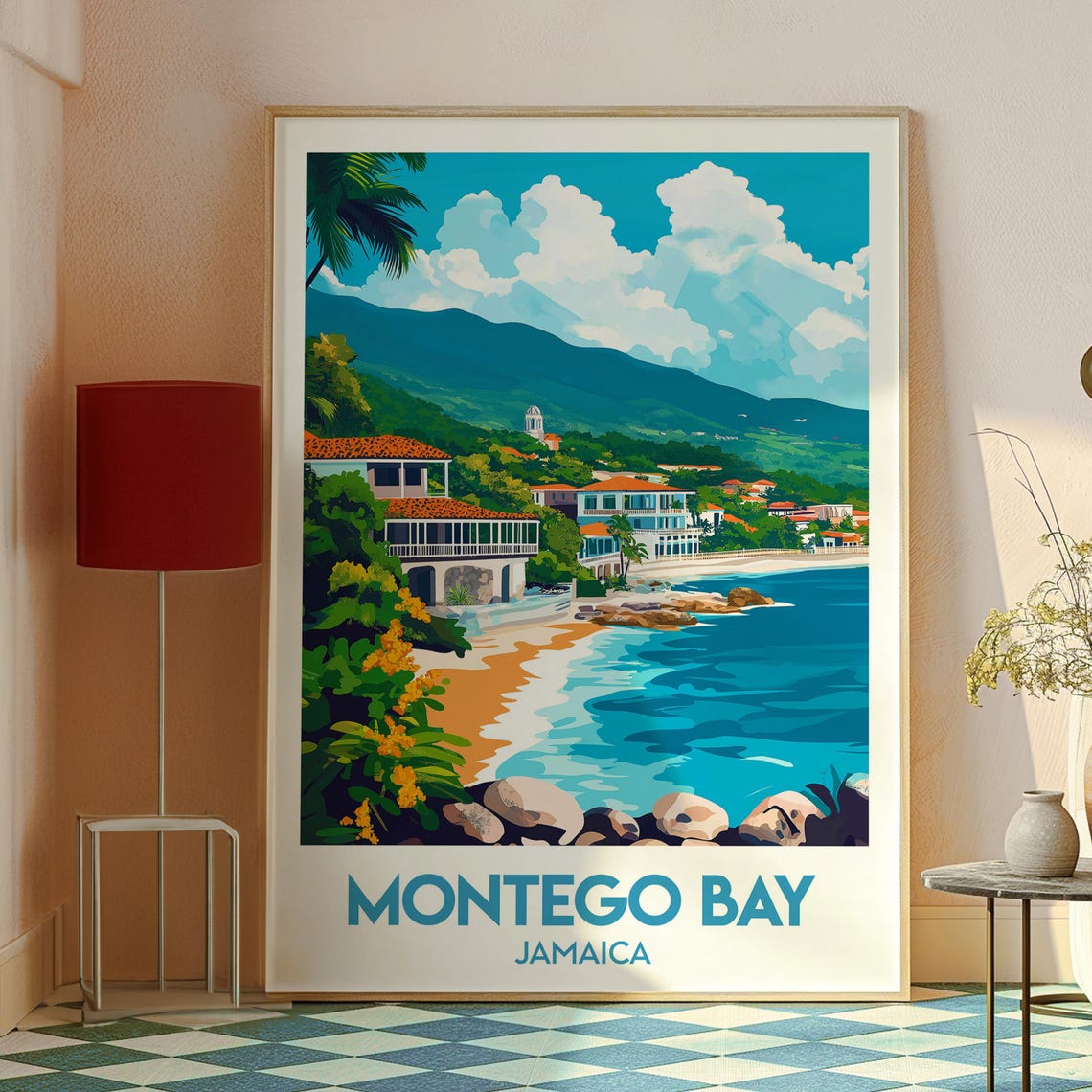 Montego Bay Print Caribbean Wall Art Jamaica Travel Poster Beach - Image 2