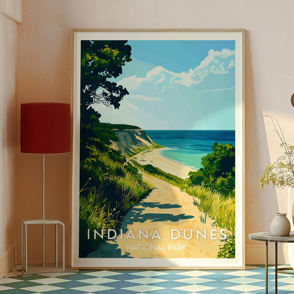 Indiana Dunes National Park Sandy Trail to Lake Beach Poster - Image 2