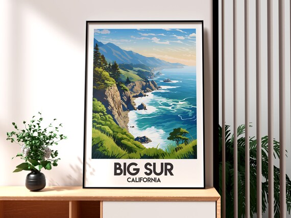 Big Sur California Rugged Pacific Cliffs Coast Travel Poster